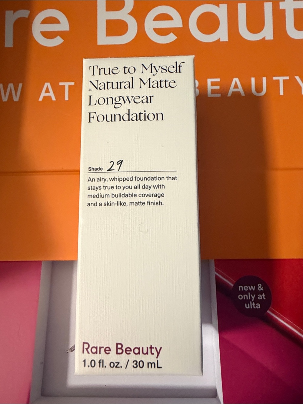 Rare Beauty Foundation Shade 29 - Cream and Pink Packaging
